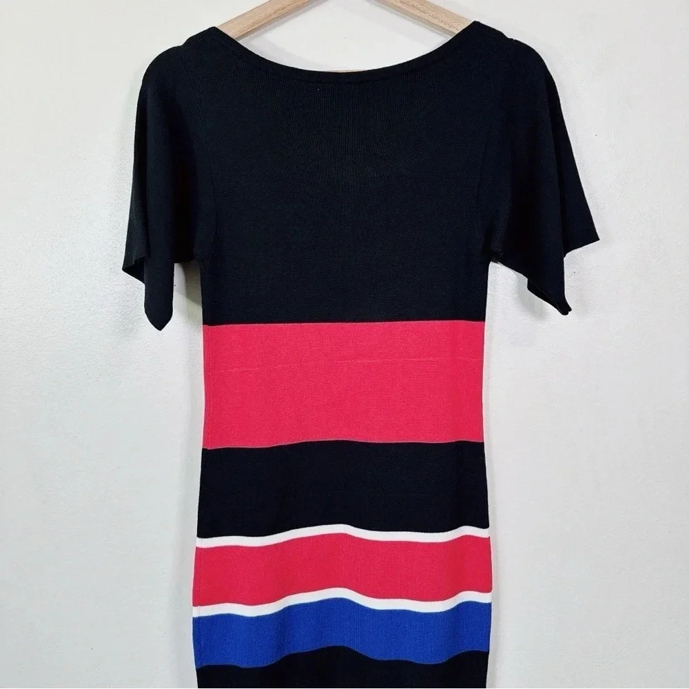Banana Republic Womens Size Small Knit Color Block Short Sleeve Sweater Dress